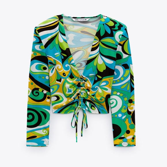 Zara printed skirt SET , coord set ,retro, stretch - Picture 6 of 15